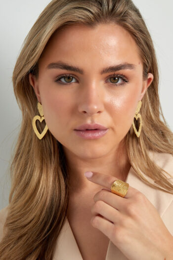 Golden Heartbeat Earrings